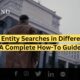 Business entity searches in different states